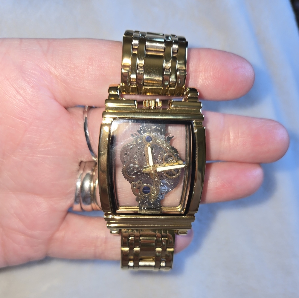 Gold Skeleton Watch